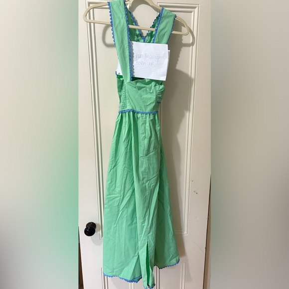 Green Ruched Ric Rac Halter Sundress - Picture 3 of 4